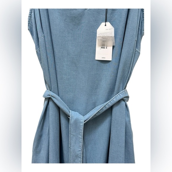 ✨ NWT Universal Standard Tencel Chambray Flutter Hem Dress - Morning Blue - Picture 6 of 17